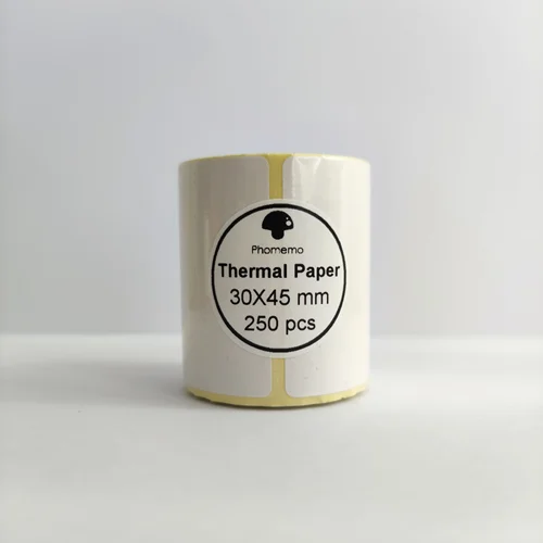 لیبل حرارتی سفید فوممو با ابعاد 30mm*45mm مدل W4530 مناسب جهت پرینترهای پرتابل حرارتی