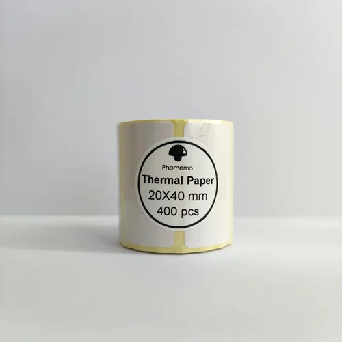لیبل حرارتی سفید فوممو با ابعاد 20mm*40mm مدل W4020 مناسب جهت پرینترهای حرارتی پرتابل