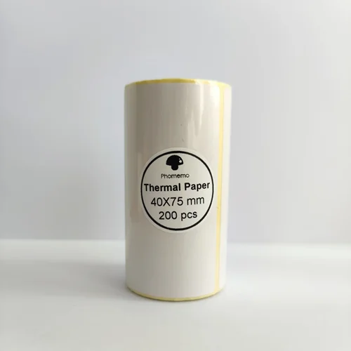 لیبل حرارتی سفید با ابعاد 40mm*75mm مدل W7540 مناسب جهت پرینترهای حرارتی پرتابل