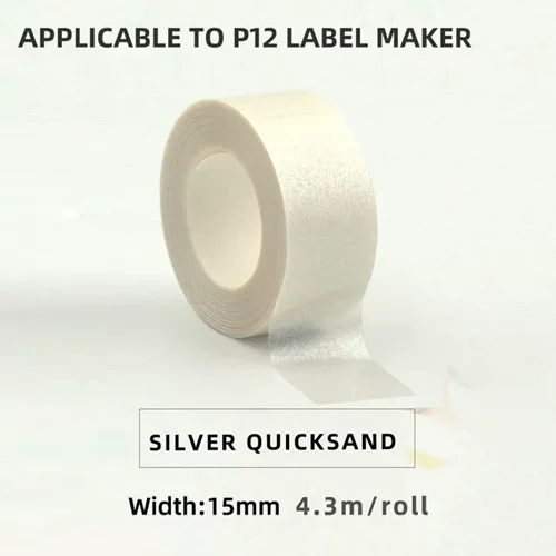 لیبل حرارتی نواری پیوسته رنگ شیری متالیک  مناسب برای پرینتر MarkLife P12