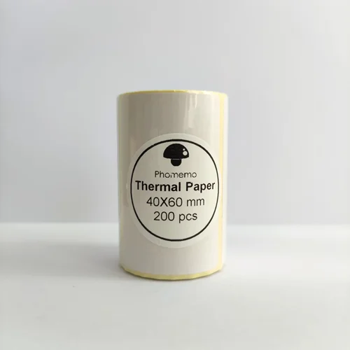 لیبل حرارتی سفید فوممو با ابعاد 40mm*60mm مدل W6040 مناسب جهت پرینترهای حرارتی پرتابل