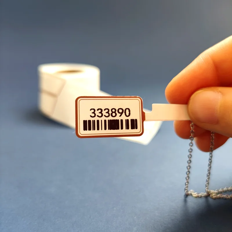 لیبل حرارتی دم موشی رنگ سفید با حاشیه قهوه ای مناسب برای پرینتر MarkLife P50 کد 2301