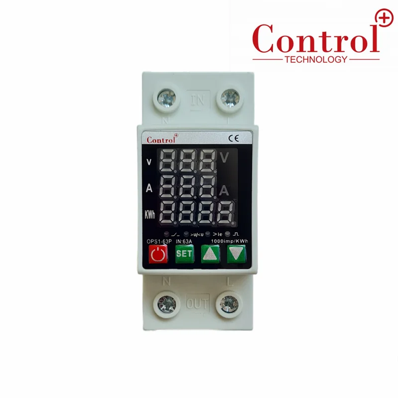 محافظ ولتاژ و جریان تکفاز 63A مدل OPS1-63P